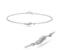 Feather Shaped Silver Bracelet BRS-64